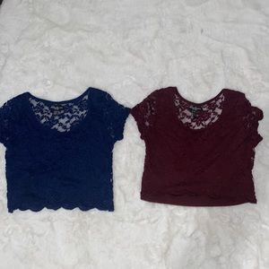 Two lace crop tops   In great shape  no stains or Holes